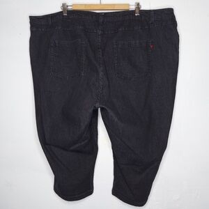 Denim‎ 24/7 Capri Jeans Womens 28W Black Stretch Denim Tapered Leg Pocket Zip